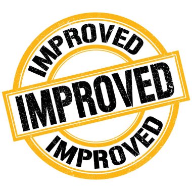 İMPROVED metin sarı-siyah yuvarlak pul işareti üzerine yazılmış