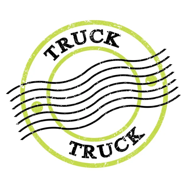Truck Tekst Napisany Zielono Czarnym Grungowym Znaczku Pocztowym — Zdjęcie stockowe