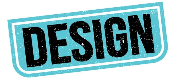 Design Szöveg Kék Fekete Grungy Bélyegzőtáblára Írva — Stock Fotó