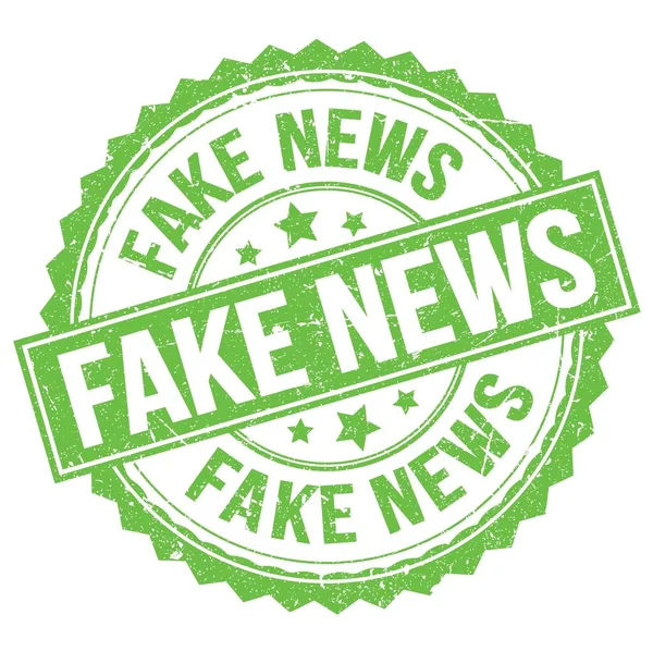 Fake News Text Napsaný Zeleném Kruhovém Razítku — Stock fotografie