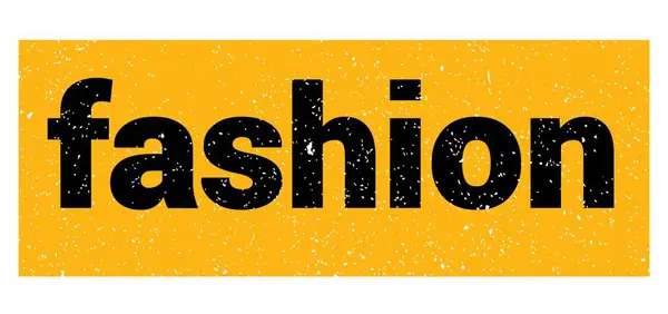 Fashion Text Written Yellow Black Grungy Stamp Sign — Stock Photo, Image