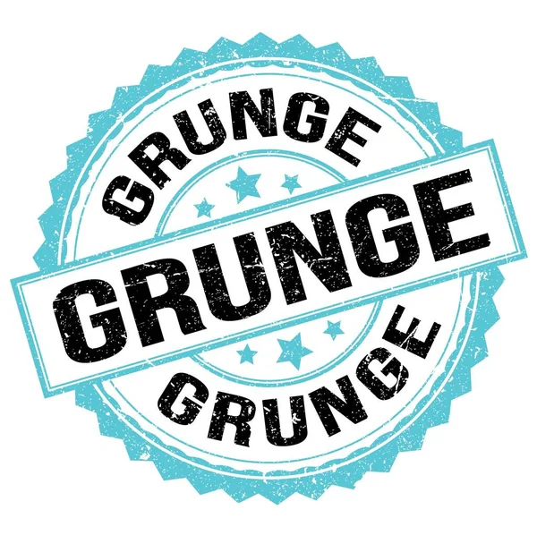 Текст Grunge Написаний Синьо Чорному Круглому Знаку Марки — стокове фото