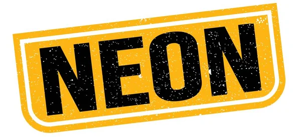 Neon Tekst Napisany Żółto Czarnym Znaczku Grungowym — Zdjęcie stockowe