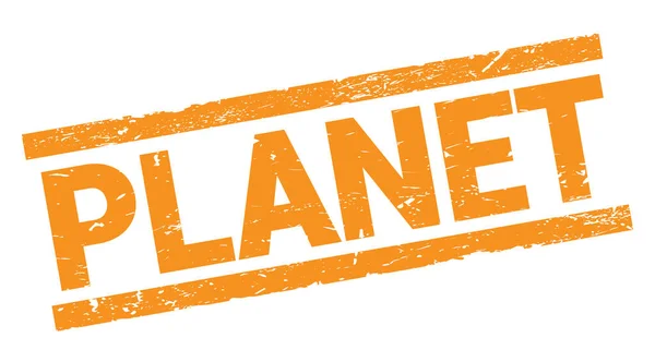 Planet Text Written Orange Rectangle Stamp Sign — Stockfoto