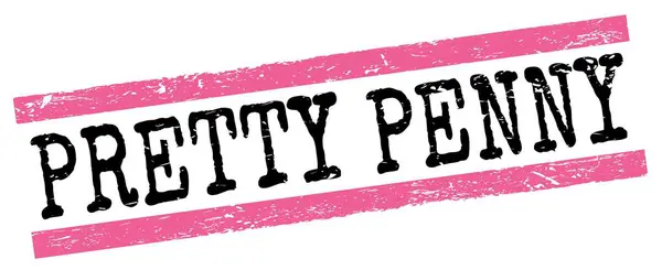 Presy Penny Текст Написанный Розово Черной Решетке Строк — стоковое фото