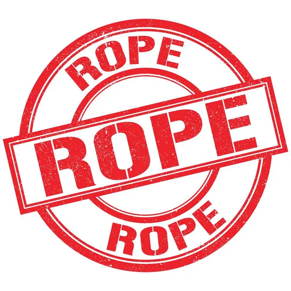 Rope Szöveg Piros Kerek Bélyegzőtáblára Írva — Stock Fotó