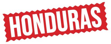 Kırmızı zig-zag işareti üzerine yazılmış HONDURAS metni.