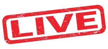 Kırmızı dikdörtgen pul işareti üzerine yazılmış LIVE metni.