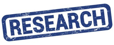 Mavi dikdörtgen mühür işareti üzerine yazılmış REARCH metni.