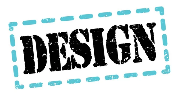 Design Testo Scritto Sul Segno Del Timbro Blu Nero — Foto Stock
