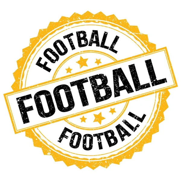 Football Text Napsaný Žlutočerném Kruhovém Razítku — Stock fotografie