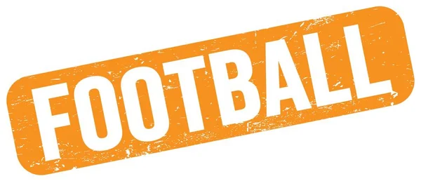 Football文字写在橙色黑色邮票上 — 图库照片