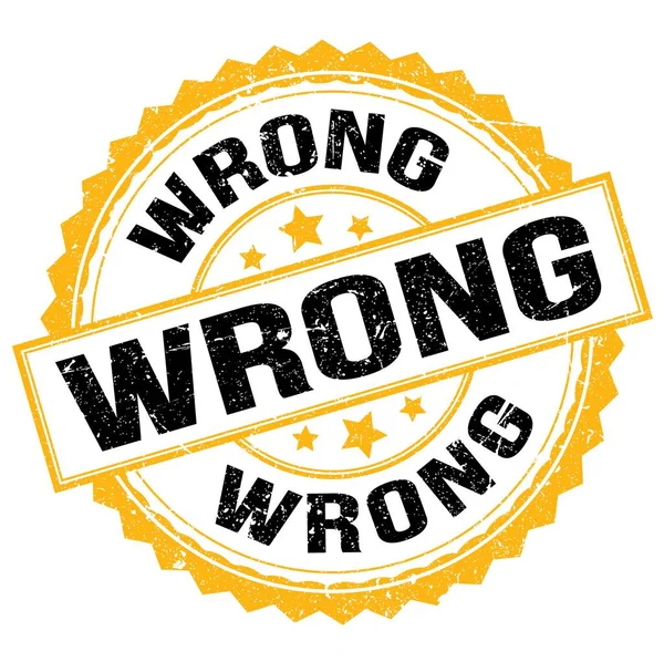 Wrong Text Written Yellow Black Stamp Sign — Stock Photo, Image