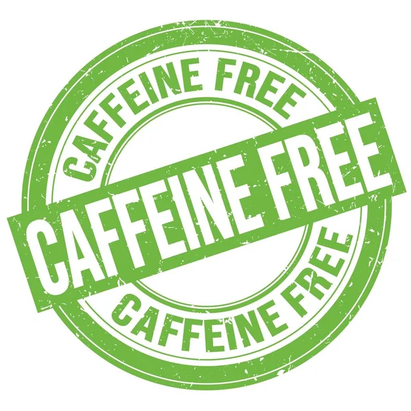 Caffeine Безкоштовний Текст Написаний Зеленому Круглому Гранжевому Знаку Марки — стокове фото