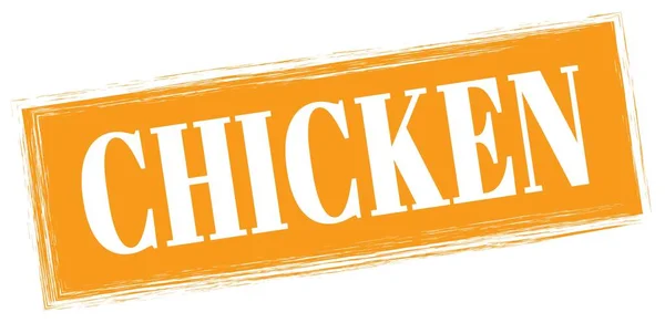 Texto Chicken Escrito Signo Sello Rectángulo Naranja — Foto de Stock