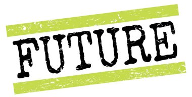 Yeşil-siyah grungy satır işareti üzerine yazılmış FUTURE metin.