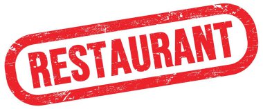 RESTAURANT, kırmızı dikdörtgen işareti üzerinde metin.