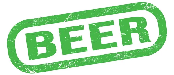 Beer Text Napsaný Zeleném Obdélníkovém Znaku — Stock fotografie