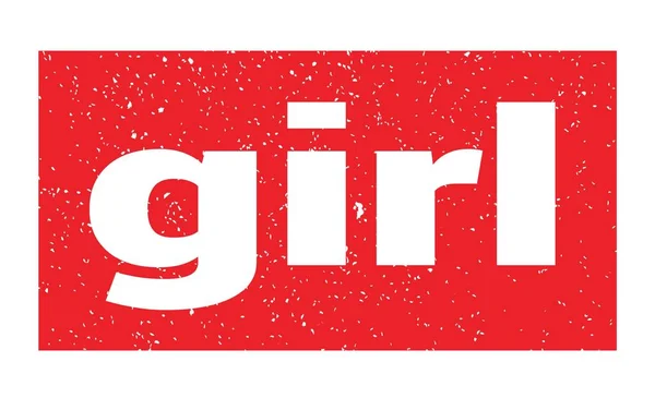 Girl Szöveg Piros Grungy Bélyegzőtáblára Írva — Stock Fotó