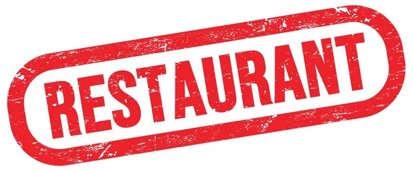 Restaurant Texte Sur Timbre Rectangle Rouge Signe — Photo