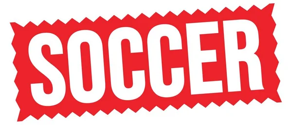 Kırmızı Zig Zag Işareti Üzerine Yazılmış Soccer Metni — Stok fotoğraf