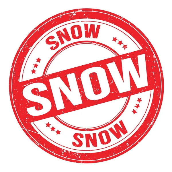 雪のテキストに書かれている赤丸グランジースタンプサイン — ストック写真