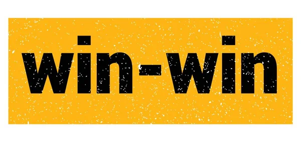 Win Win Text Written Yellow Black Grungy Stamp Sign — Foto de Stock
