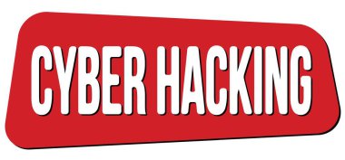 Kırmızı trapez damgası üzerine yazılan CYBER hack metni.