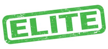 Yeşil dikdörtgen damga işareti üzerine yazılmış ELITE metni.