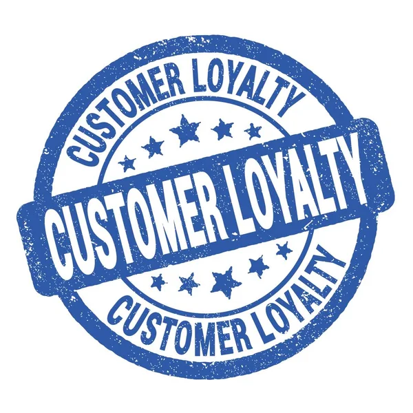 Cliente Loyalty Texto Escrito Azul Signo Sello Grungy — Foto de Stock
