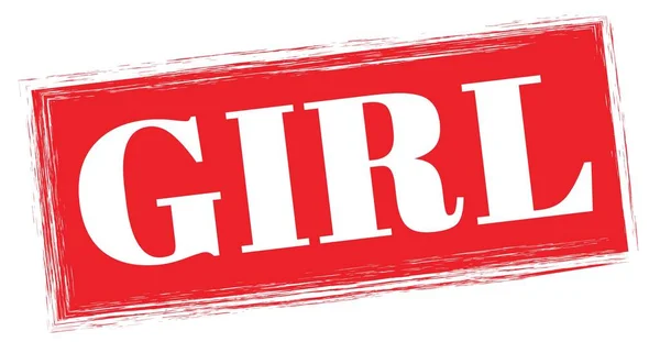 Girl Text Written Red Rectangle Stamp Sign — Fotografia de Stock