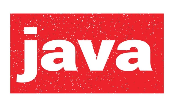 Java Текст Написаний Червоному Гранжевому Знаку Марки — стокове фото