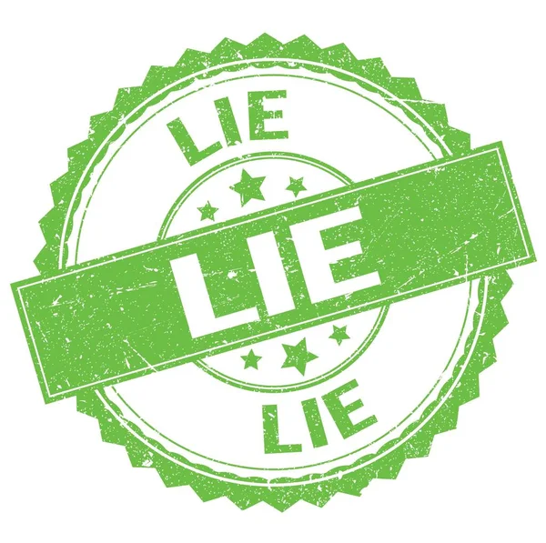 Yeşil Yuvarlak Pul Işareti Üzerine Yazılmış Lie Metni — Stok fotoğraf