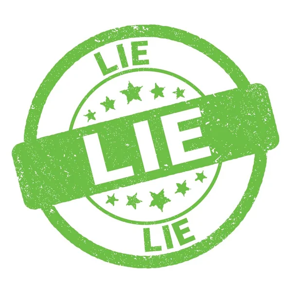 Lie Text Written Green Grungy Stamp Sign — 스톡 사진