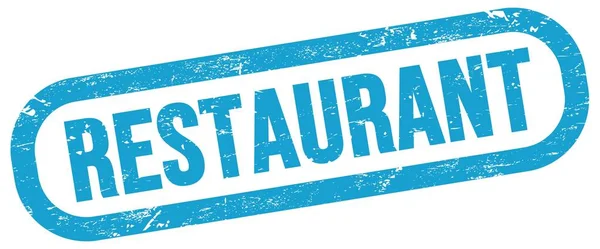 Restaurant Tekst Blauwe Rechthoek Stempel Teken — Stockfoto