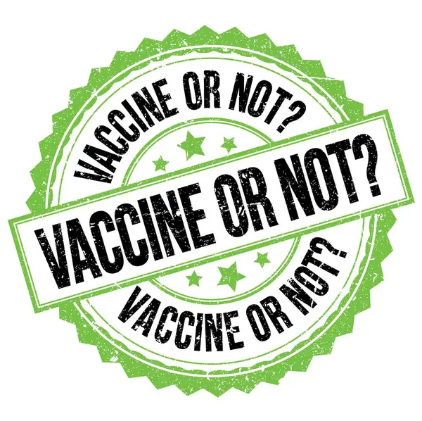 ワクチンか 緑色の丸印で書かれた文字 — ストック写真