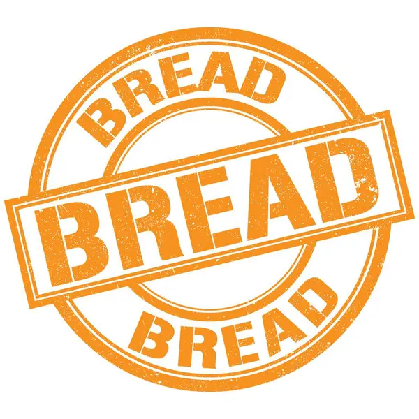 Bread Szöveg Narancssárga Kerek Bélyegzőtáblára Írva — Stock Fotó
