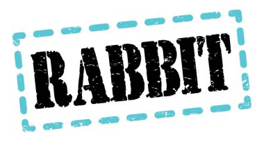 RABBIT metin mavi-siyah tire işareti üzerine yazılmış.