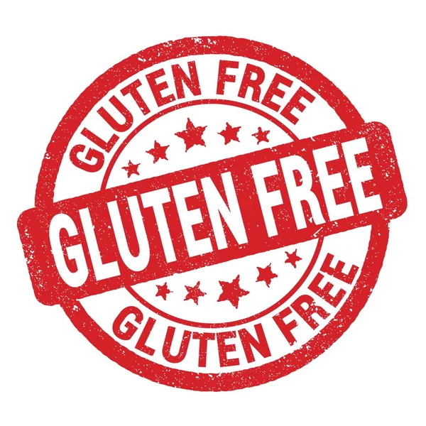 Gluten Free Text Written Red Grungy Stamp Sign — Foto de Stock