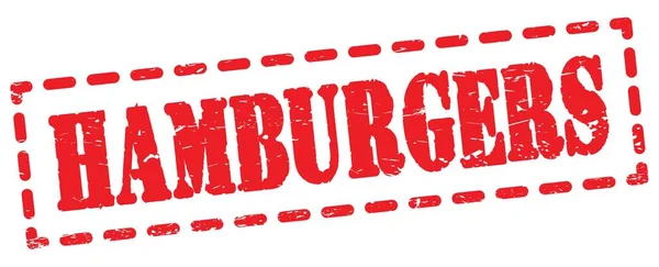 Hamburgers Texto Escrito Letrero Rojo Del Sello Del Tablero —  Fotos de Stock