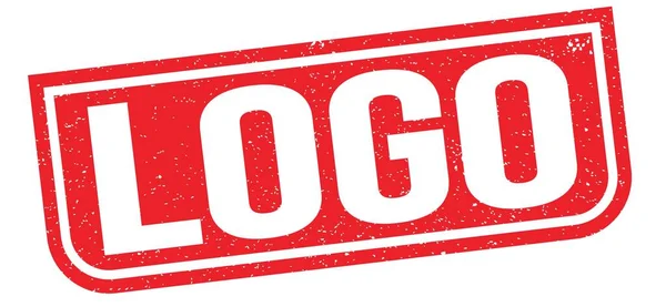 Logo Tekst Geschreven Rood Grungy Stempel Teken — Stockfoto