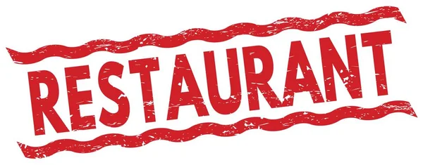 Restaurant Text Written Red Lines Stamp Sign — Stock Photo, Image