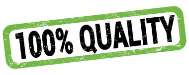 Yeşil-siyah dikdörtgen işareti üzerine yazılmış% 100 nicelik metni.