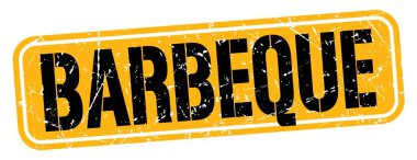 Turuncu-siyah pul işareti üzerine yazılmış Barbeque metni.