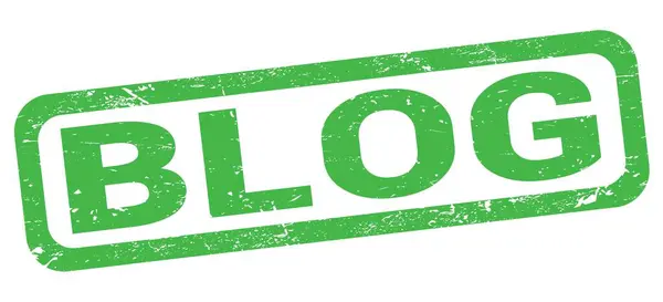 Blog Text Written Green Rectangle Stamp Sign — Stock Photo, Image