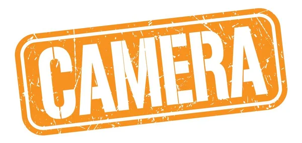 Camera Text Written Orange Grungy Stamp Sign — Fotografia de Stock