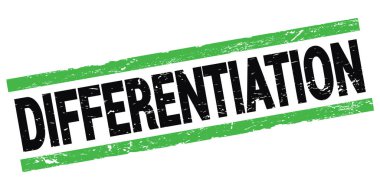 Siyah-yeşil dikdörtgen mühür işareti üzerine yazılmış farklılık metni.