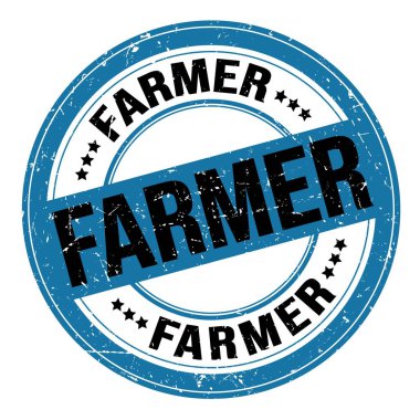 TARMER metin mavi-siyah yuvarlak grungy işareti üzerine yazılmış