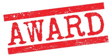 Kırmızı grungy satır işareti üzerine AWARD metin.