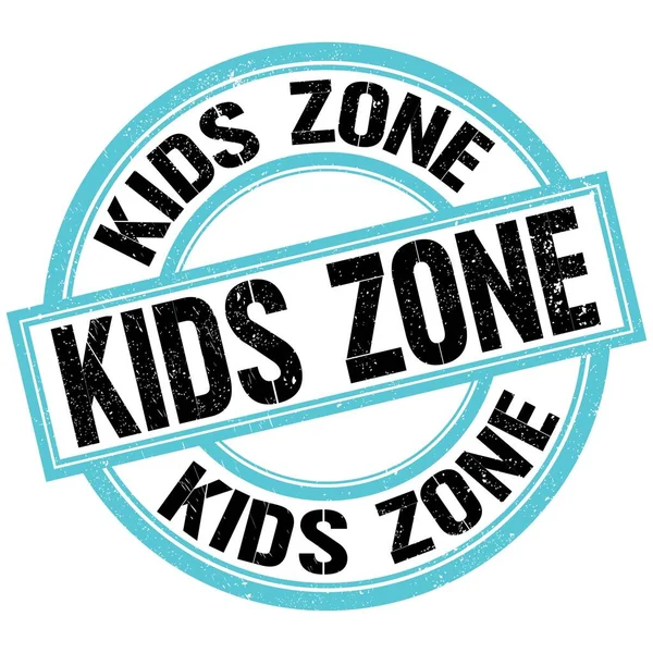 Kids Zone Text Skriven Blå Svart Rund Stämpel Tecken — Stockfoto